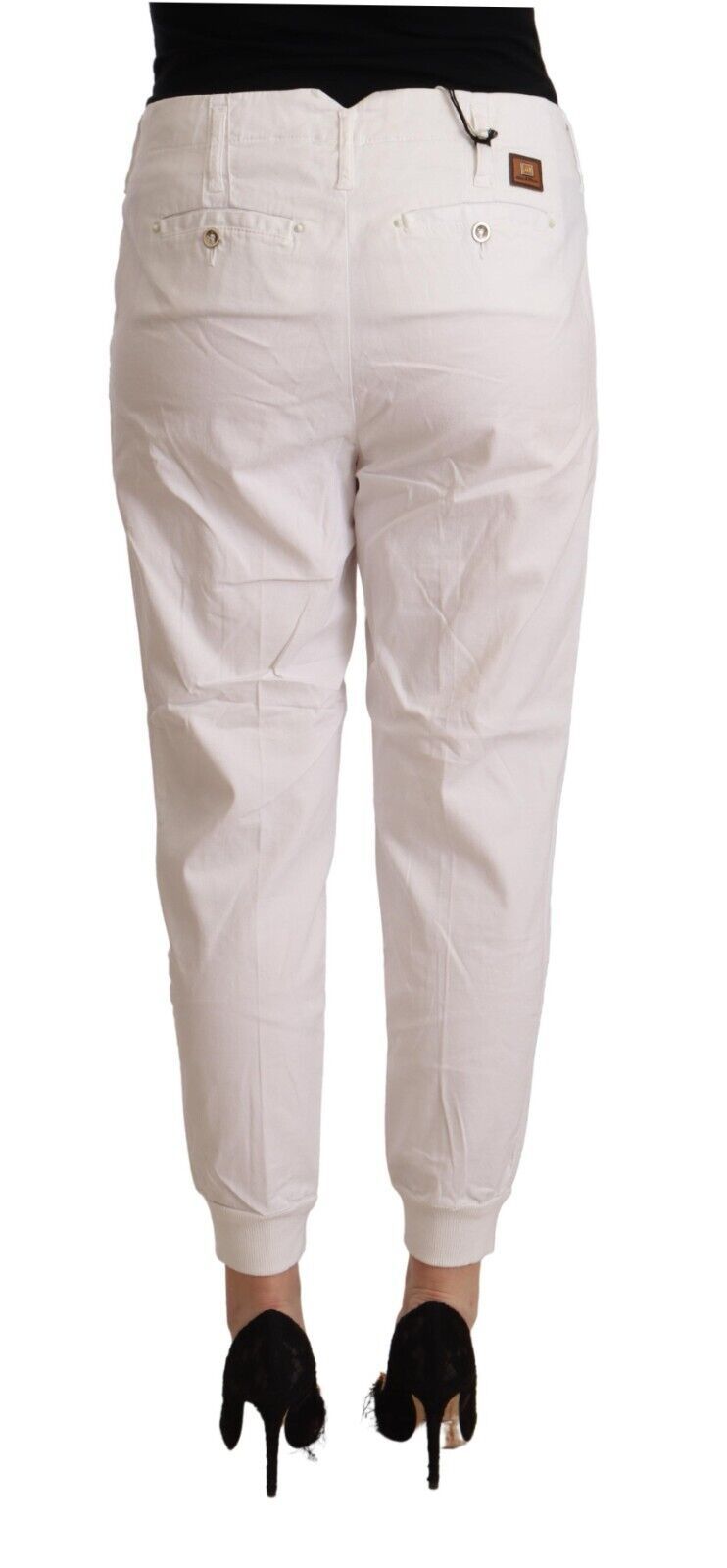 Met Chic White Tapered Cropped Pants - W30