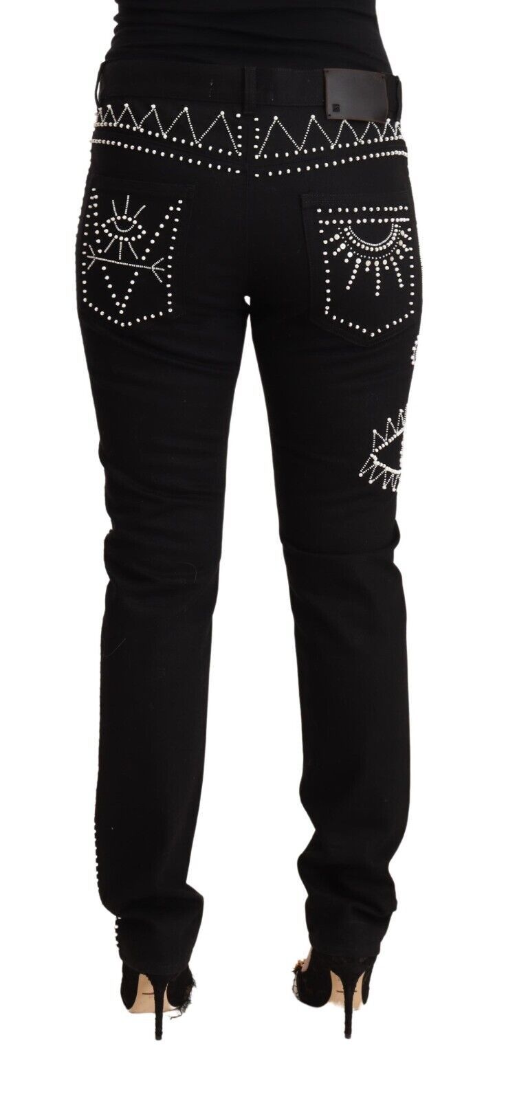 Valentino Embellished Black Mid-Waist Denim - W30