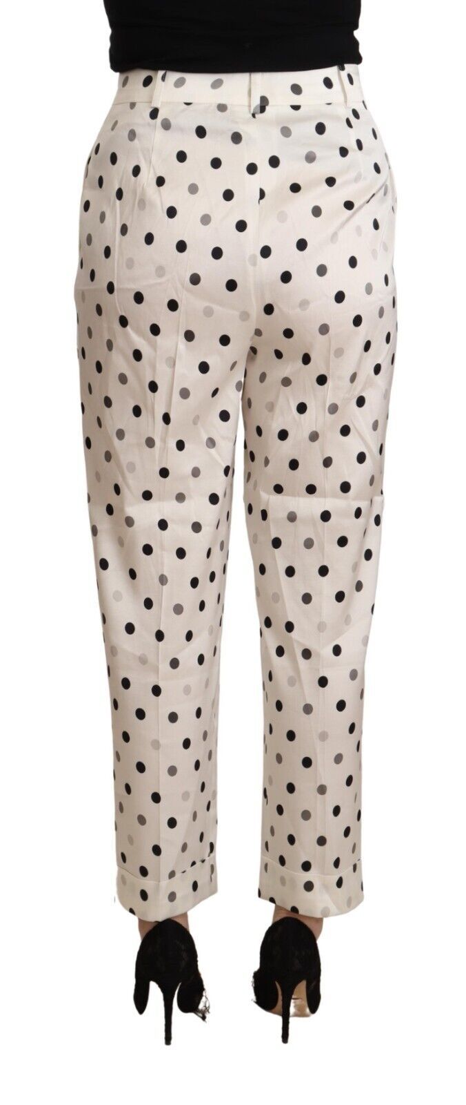 Ermanno Scervino Chic High Waist Polka Dotted Tapered Pants - IT42|M