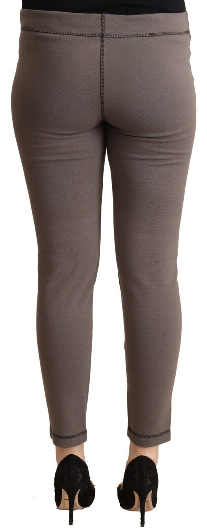 John Galliano Chic Gray Mid Waist Skinny Pants for Sophisticated Style - IT42|M