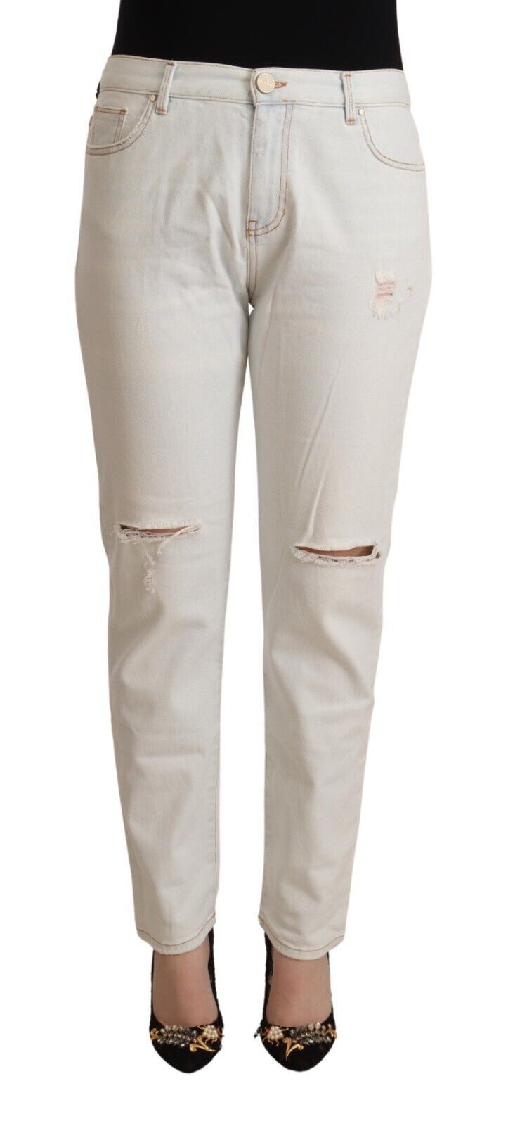 PINKO White Mid Waist Skinny Denim Jeans - W28