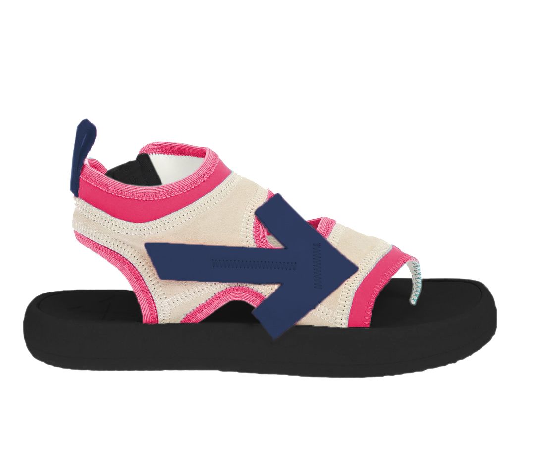 Off-White Fuchsia Neoprene Suede Sandals - EU38/US8