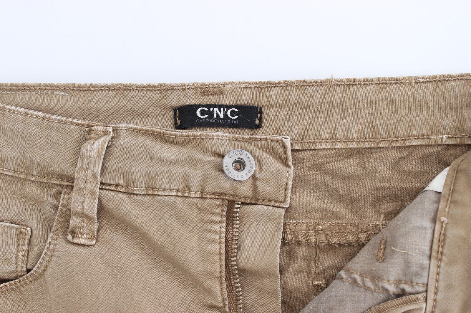 Costume National Chic Beige Straight Leg Fashion Jeans - W26