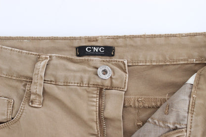 Costume National Chic Beige Straight Leg Fashion Jeans - W26