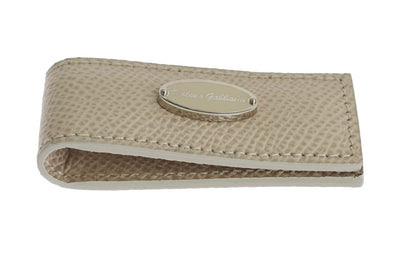 Dolce & Gabbana Elegant Beige Leather Money Clip