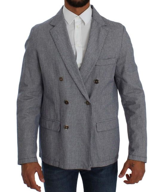 Master Coat Elegant Double-Breasted Blue Blazer