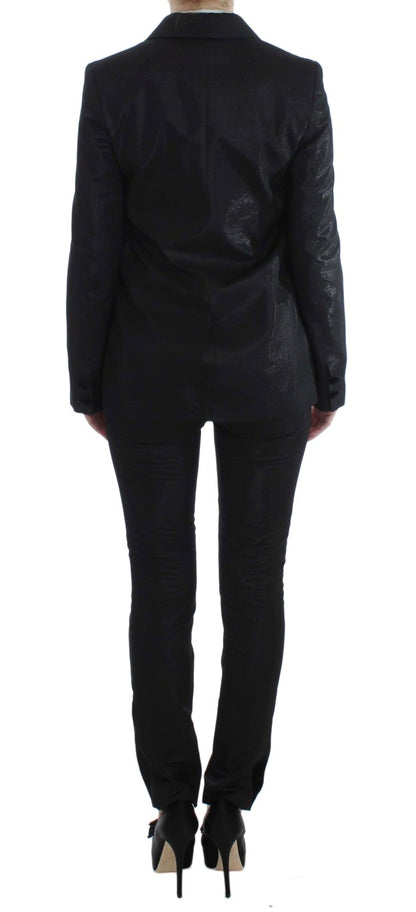 Exte Elegant Three-Piece Black Pants Suit - IT42|M