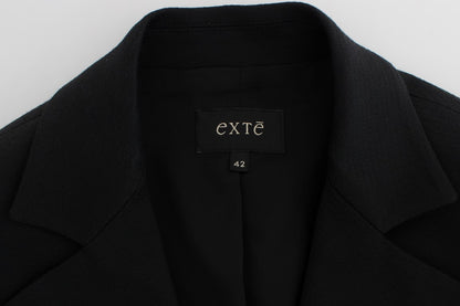 Exte Chic Black Stretch Blazer with Gold Button Detail - IT44|L