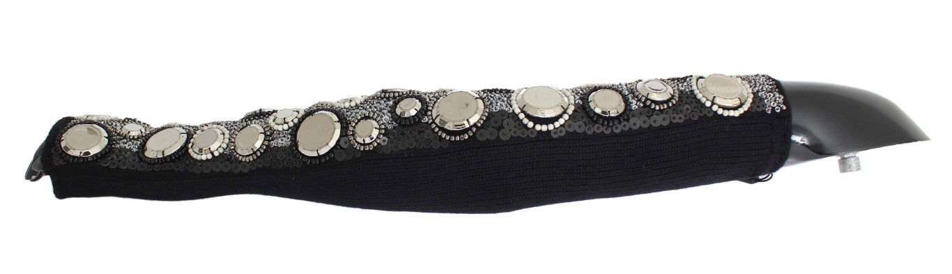 Dolce & Gabbana Sequin-Embellished Cashmere Fingerless Gloves - M