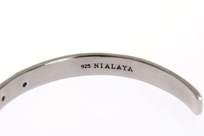 Chic Nialaya Silver CZ Bangle for Her - M