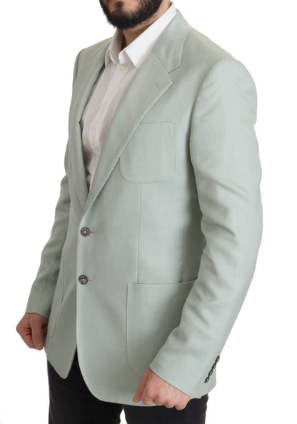 Dolce & Gabbana Elegant Mint Green Silk-Cashmere Blazer