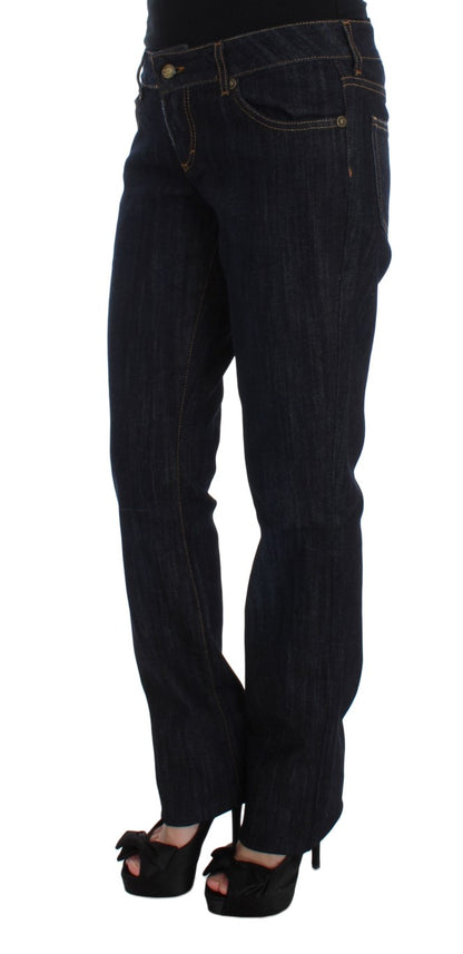 Cavalli Chic Blue Straight Fit Designer Jeans