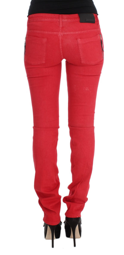 Costume National Chic Red Slim Fit Jeans