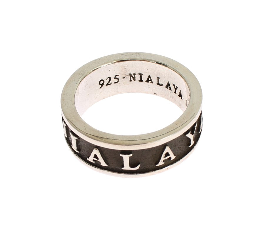 Nialaya Elegant Silver and Black Men’s Sterling Ring