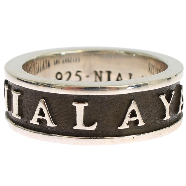 Nialaya Elegant Silver and Black Men’s Sterling Ring