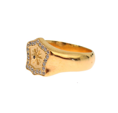 Nialaya Elegant Men’s Gold Plated Silver Ring - EU63 | US11