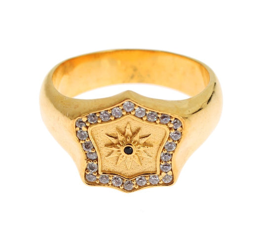 Nialaya Elegant Men’s Gold Plated Silver Ring - EU63 | US11