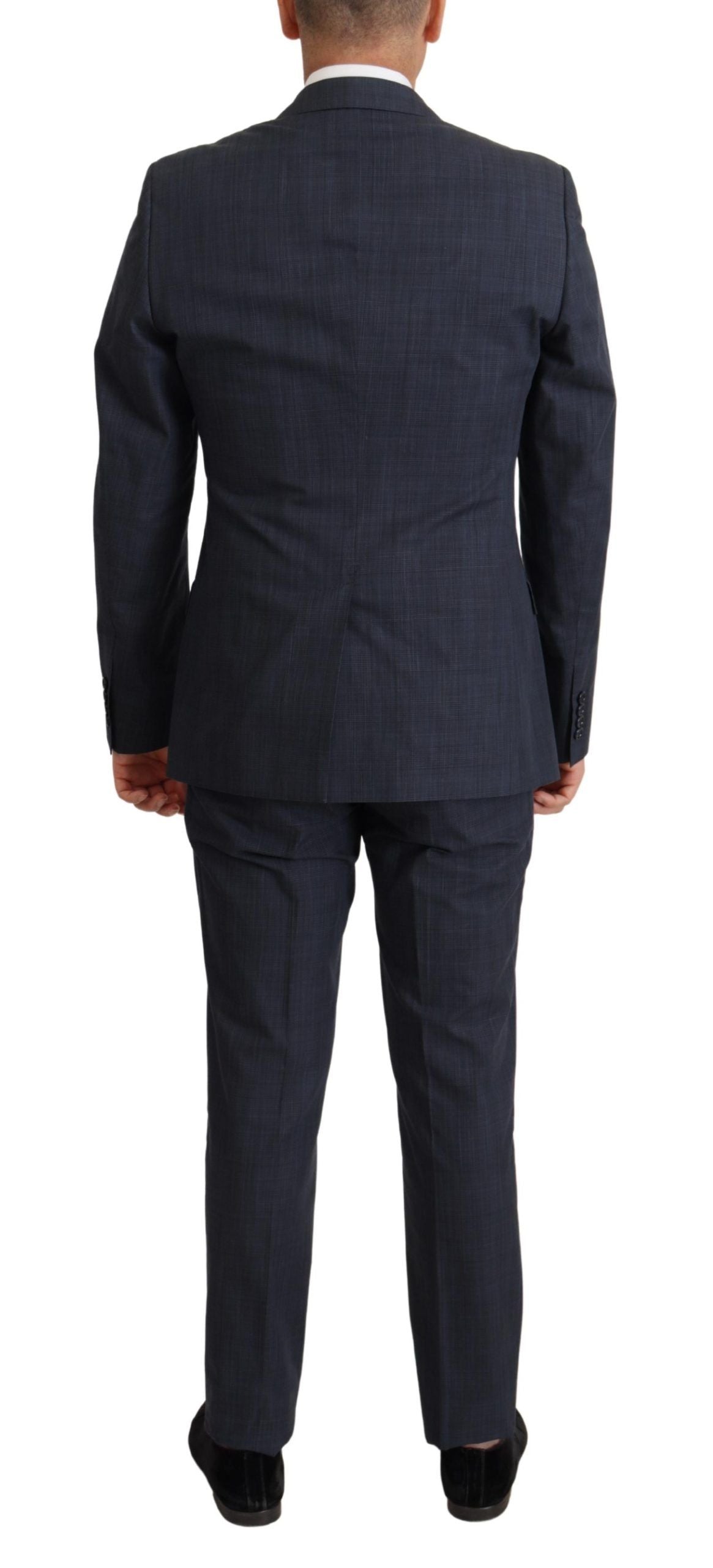 Dolce & Gabbana Elegant Dark Blue Cotton Three Piece Martini Suit - IT48 | M