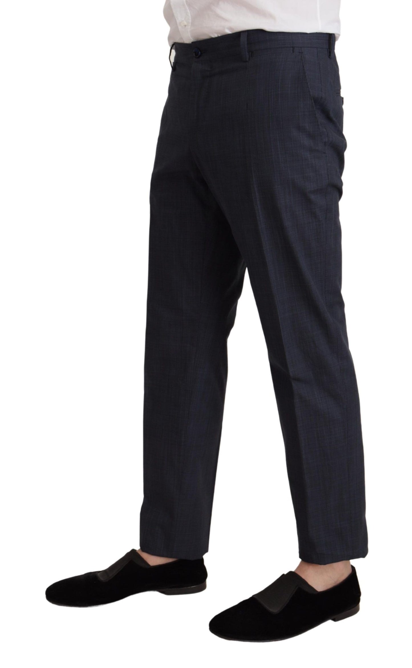 Dolce & Gabbana Elegant Dark Blue Cotton Three Piece Martini Suit - IT48 | M