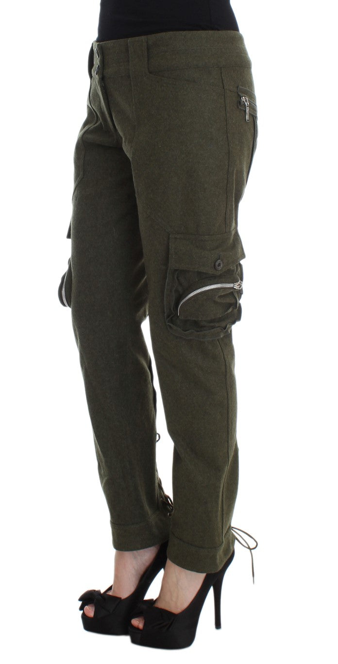 Ermanno Scervino Chic Green Cargo Pants for Effortless Style