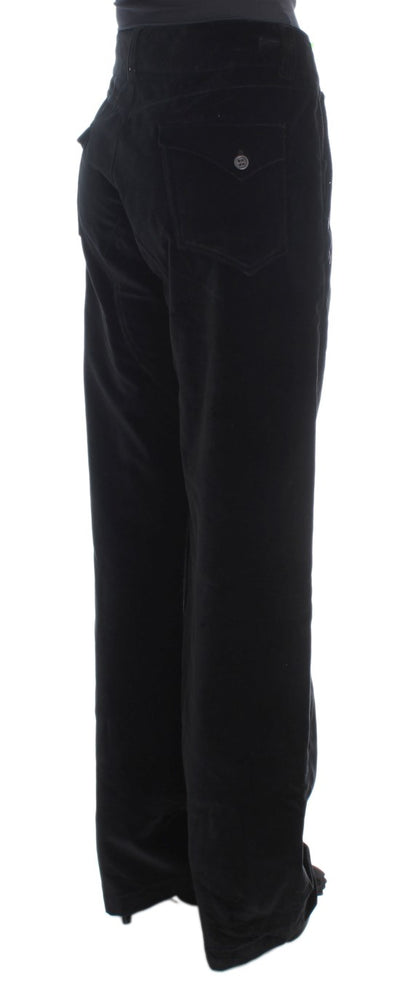 Ermanno Scervino Chic Black Straight Fit Cotton Jeans