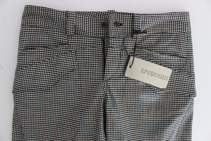 Ermanno Scervino Chic Checkered Black & White Regular Fit Pants - IT42|M