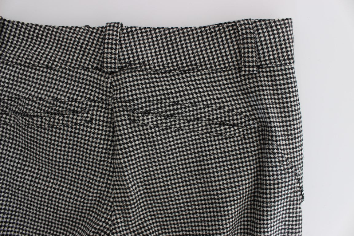 Ermanno Scervino Chic Checkered Black & White Regular Fit Pants - IT42|M