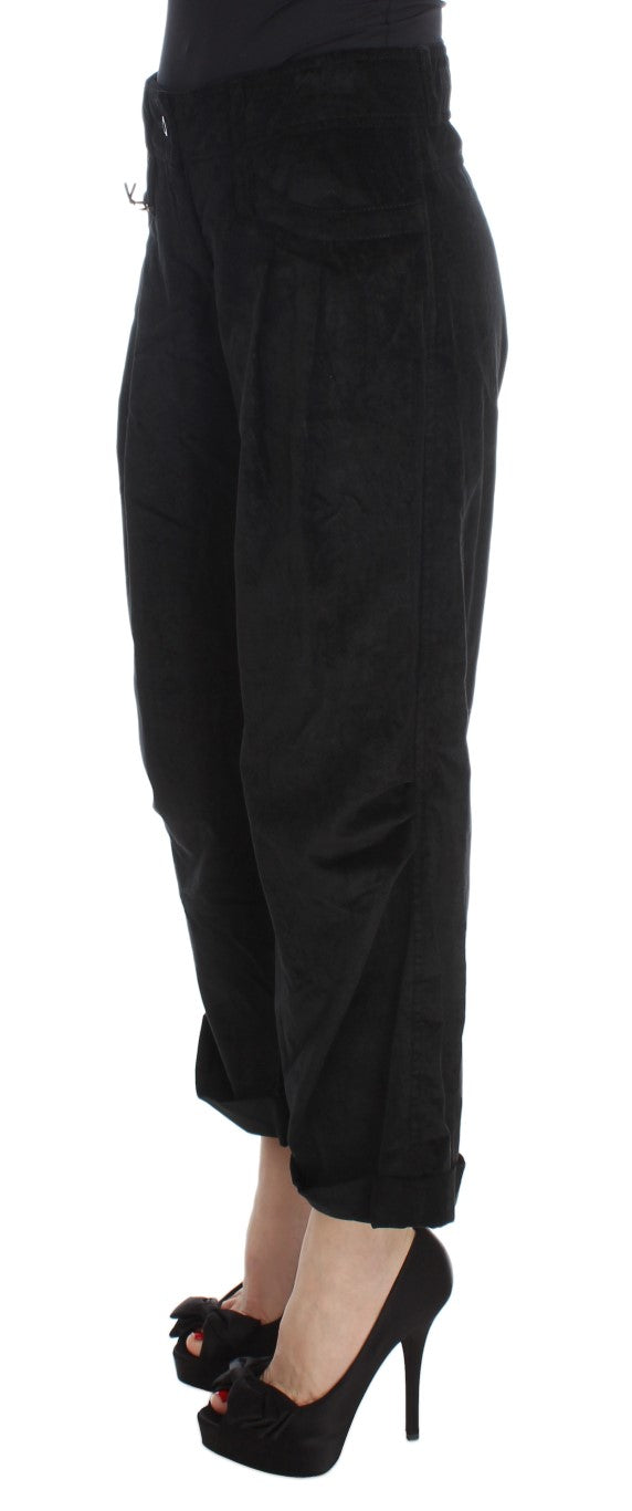 Ermanno Scervino Chic Black Wide Leg Cotton Jeans - IT40|S