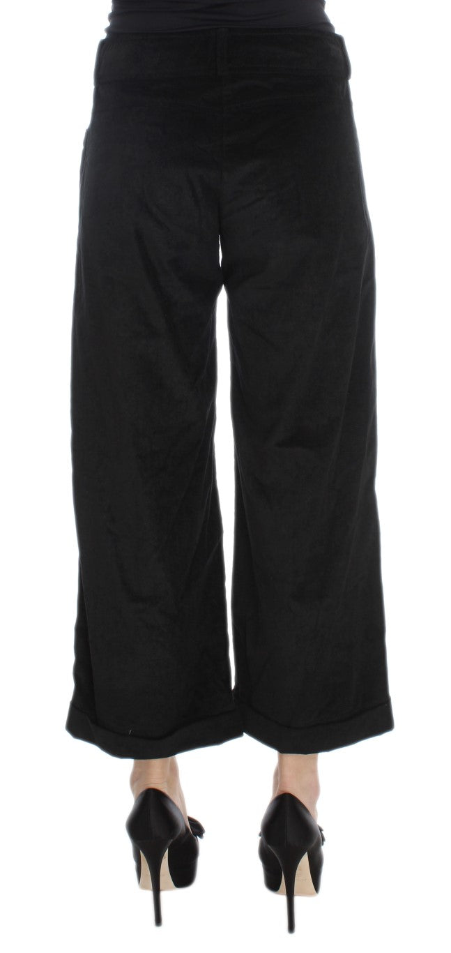 Ermanno Scervino Chic Black Wide Leg Cotton Jeans - IT40|S