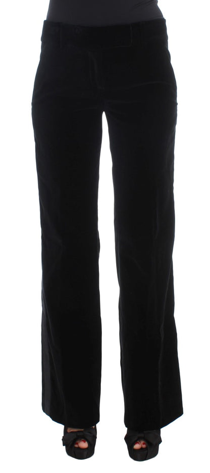 Ermanno Scervino Elegant Black Wide Leg Silk Blend Pants - IT40|S