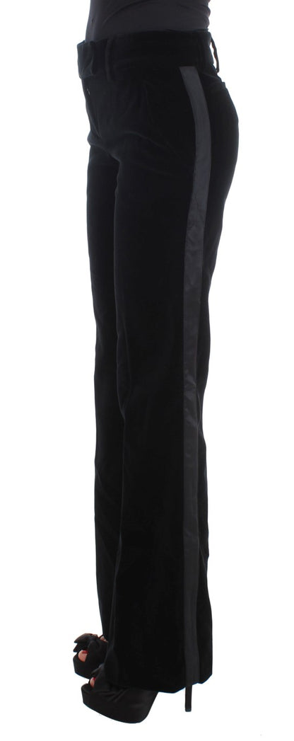 Ermanno Scervino Elegant Black Wide Leg Silk Blend Pants - IT40|S