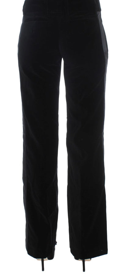 Ermanno Scervino Elegant Black Wide Leg Silk Blend Pants - IT40|S