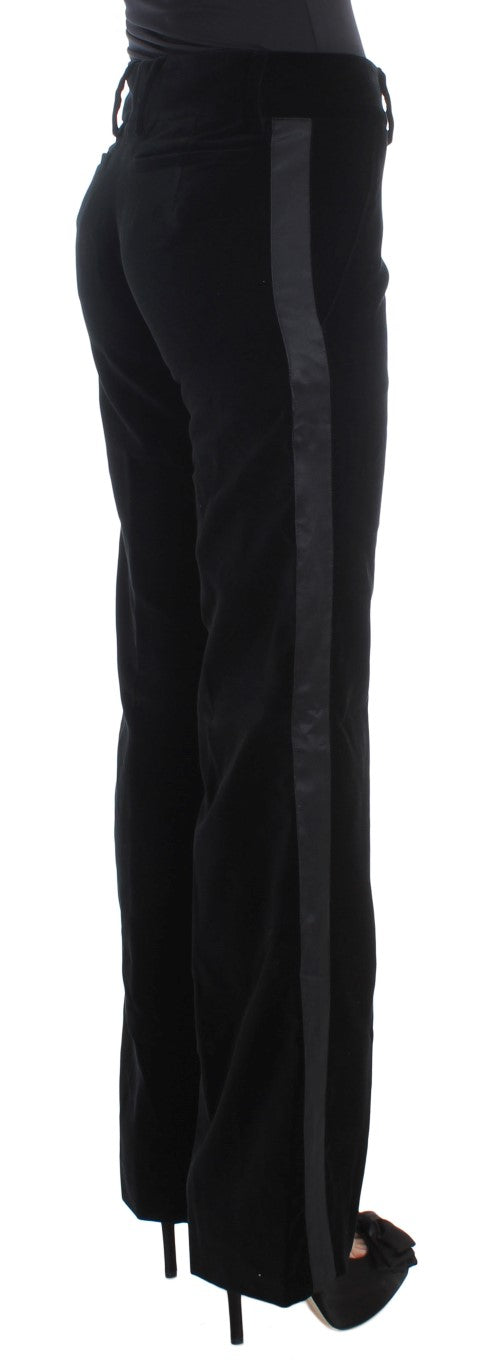 Ermanno Scervino Elegant Black Wide Leg Silk Blend Pants - IT40|S