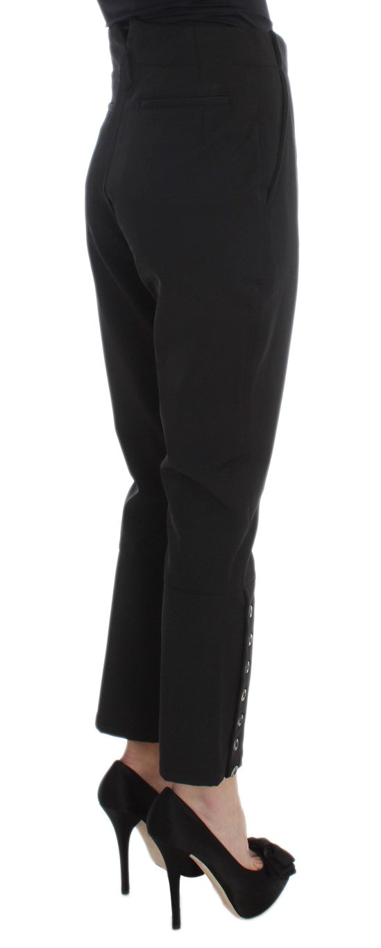 Ermanno Scervino Elegant Cropped Capri Pants in Black - IT40|S