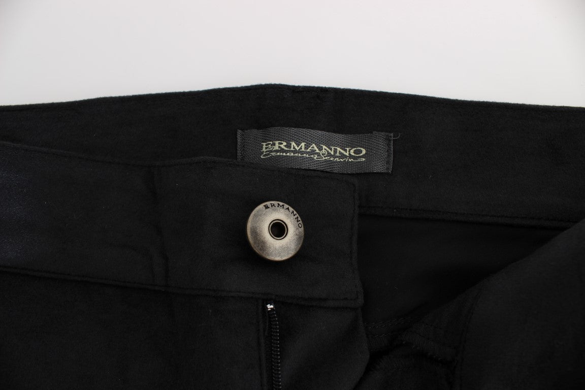 Ermanno Scervino Chic Black Regular Fit Trousers - IT42|M