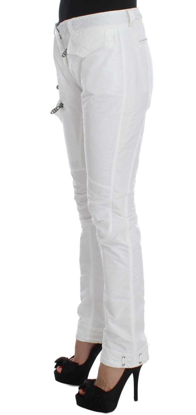 Ermanno Scervino Chic White Nylon Cargo Pants by Italian Designer - IT42|M