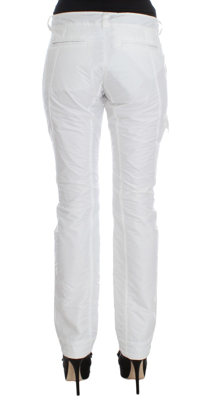 Ermanno Scervino Chic White Nylon Cargo Pants by Italian Designer - IT42|M