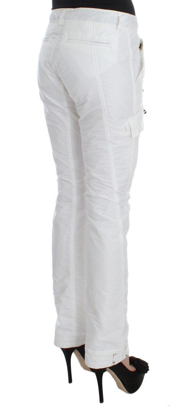 Ermanno Scervino Chic White Nylon Cargo Pants by Italian Designer - IT42|M