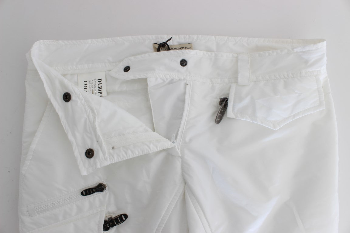 Ermanno Scervino Chic White Nylon Cargo Pants by Italian Designer - IT42|M