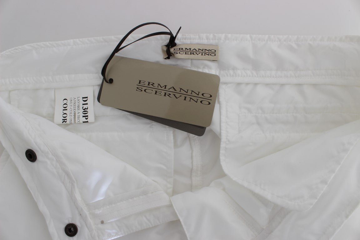 Ermanno Scervino Chic White Nylon Cargo Pants by Italian Designer - IT42|M