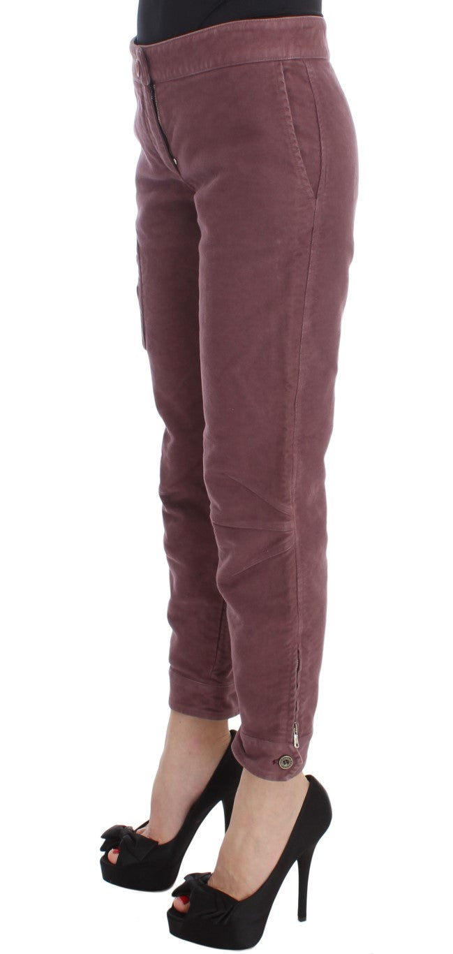 Ermanno Scervino Chic Bordeaux Capri Cropped Cargo Pants - IT38|XS