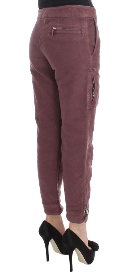 Ermanno Scervino Chic Bordeaux Capri Cropped Cargo Pants - IT38|XS