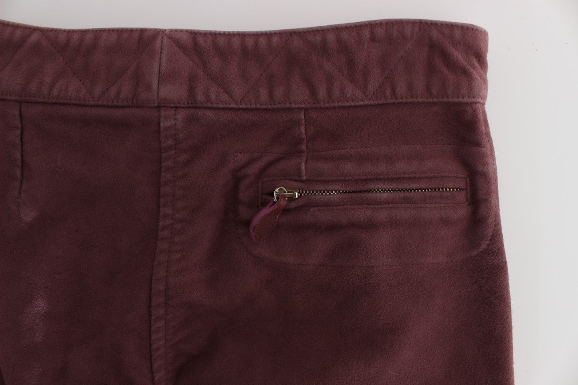 Ermanno Scervino Chic Bordeaux Capri Cropped Cargo Pants - IT38|XS