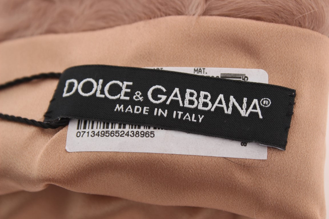 Dolce & Gabbana Elegant Beige Suede Elbow-Length Gloves - 8|M