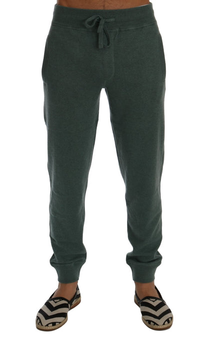 Dolce & Gabbana Elegant Green Cashmere Sport Pants - S