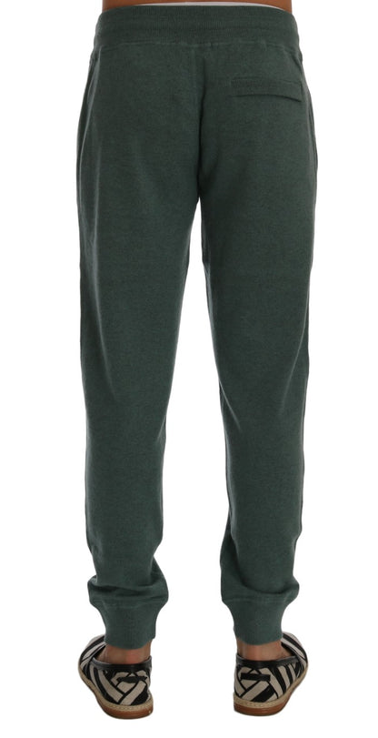 Dolce & Gabbana Elegant Green Cashmere Sport Pants - S