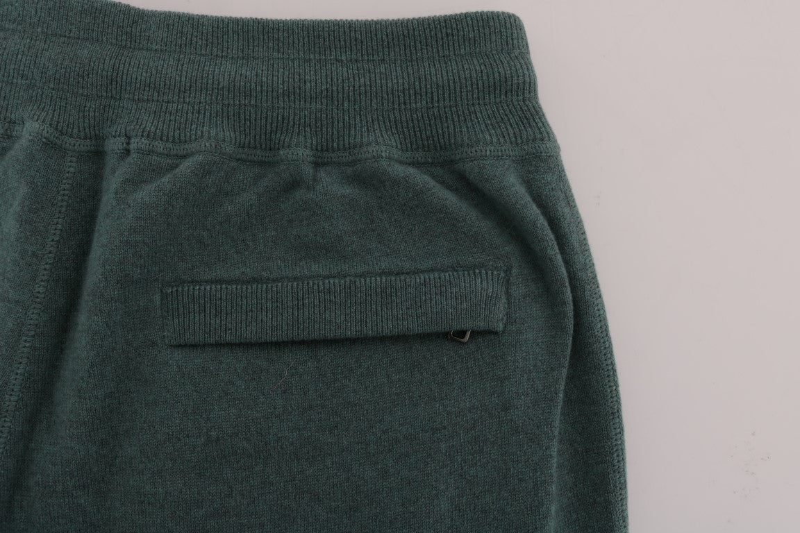 Dolce & Gabbana Elegant Green Cashmere Sport Pants - S