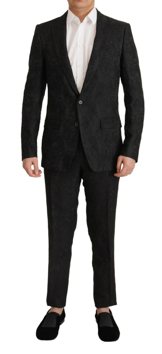 Dolce & Gabbana Glittering Black Martini Suit Set - IT46 | S