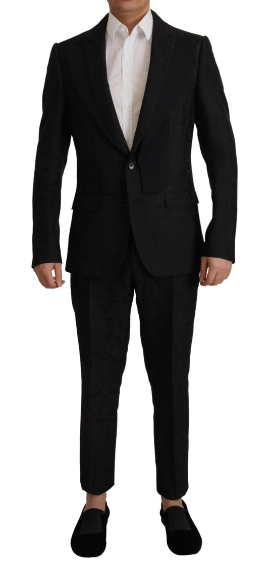 Dolce & Gabbana Elegant Black Two-Piece Martini Suit - IT48 | M