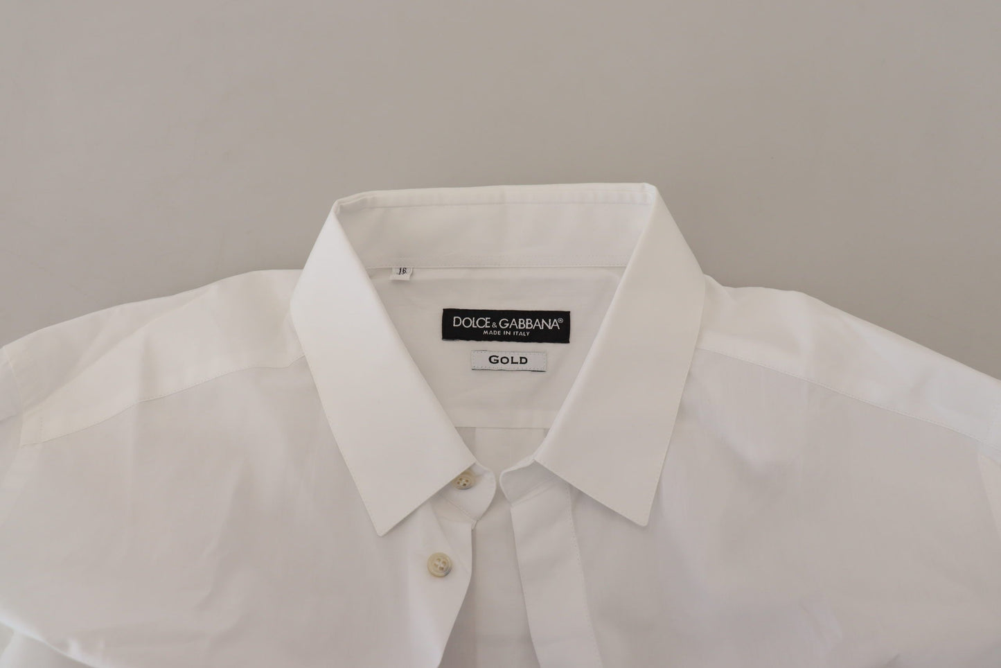 Dolce & Gabbana Elegant White Peacock Feather Dress Shirt - IT41 | L